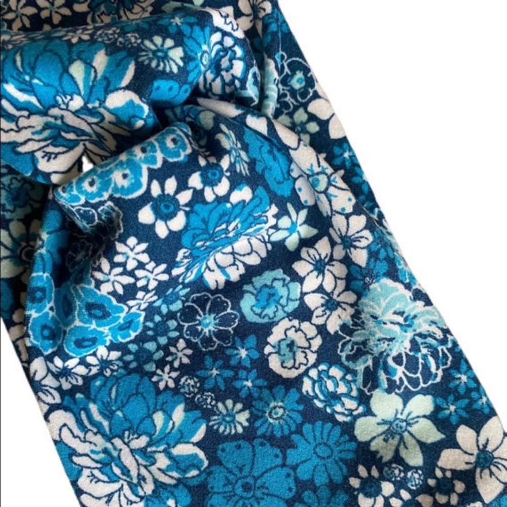 Teal Floral Faux Knotted Turban Headband